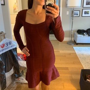 Herve Leger Long Sleeve Dress